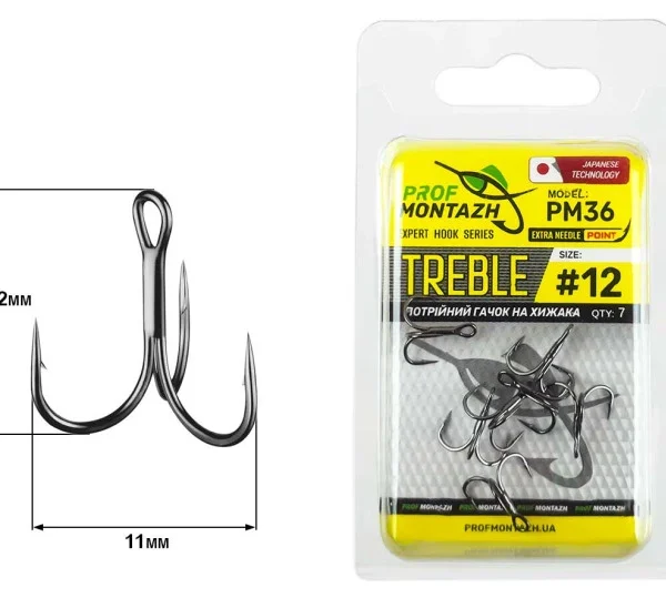 Trojháček Profmontazh Black Chrome PM36 #12, (7 ks/bal) (Cena za balení)