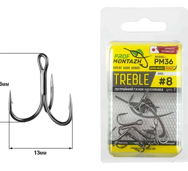 Trojháček Profmontazh Black Chrome PM36 #8, (7 ks/bal) (Cena za balení)