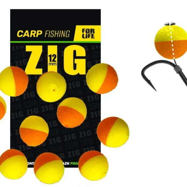 Plovoucí nástraha Zig 12 mm oranžovo-žlutá 10ks