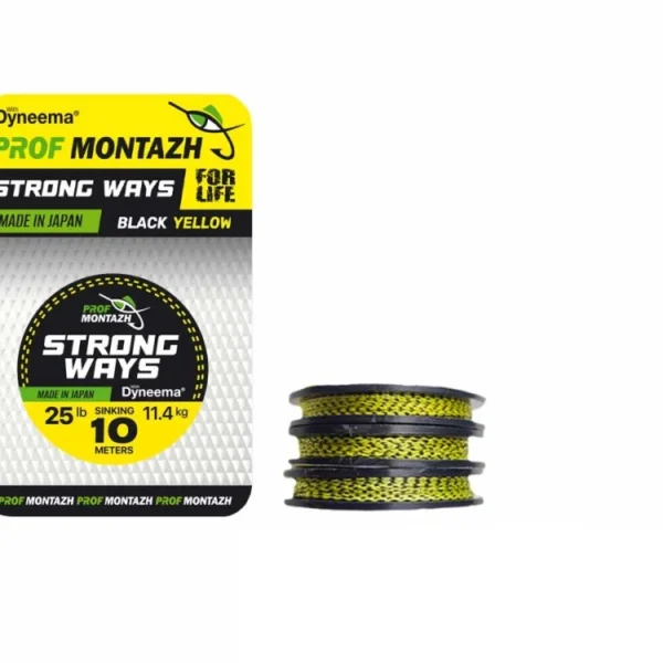 Návazcová Šňůrka Black Yellow 25 LB 11,4 kg.(10m).