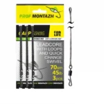 Montáž Leadcore With Loops And Quick Change Swivel, D-70сm, 45LB, 3 ks