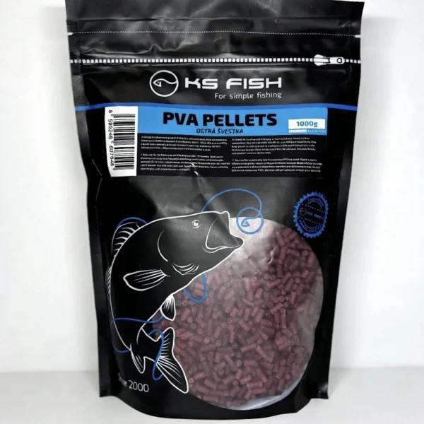 KS-Fish PVA pelety Ostrá švestka 3mm 1kg